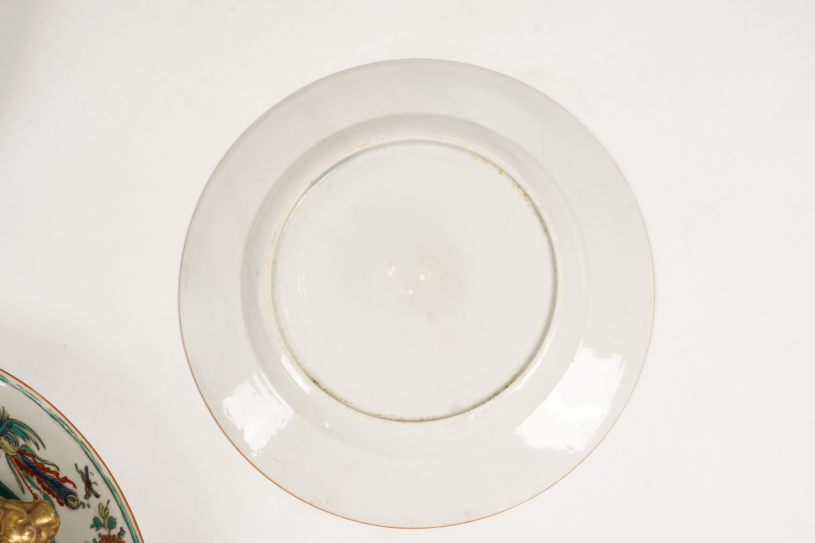 A Samson famille verte part dinner service in green Kutani style